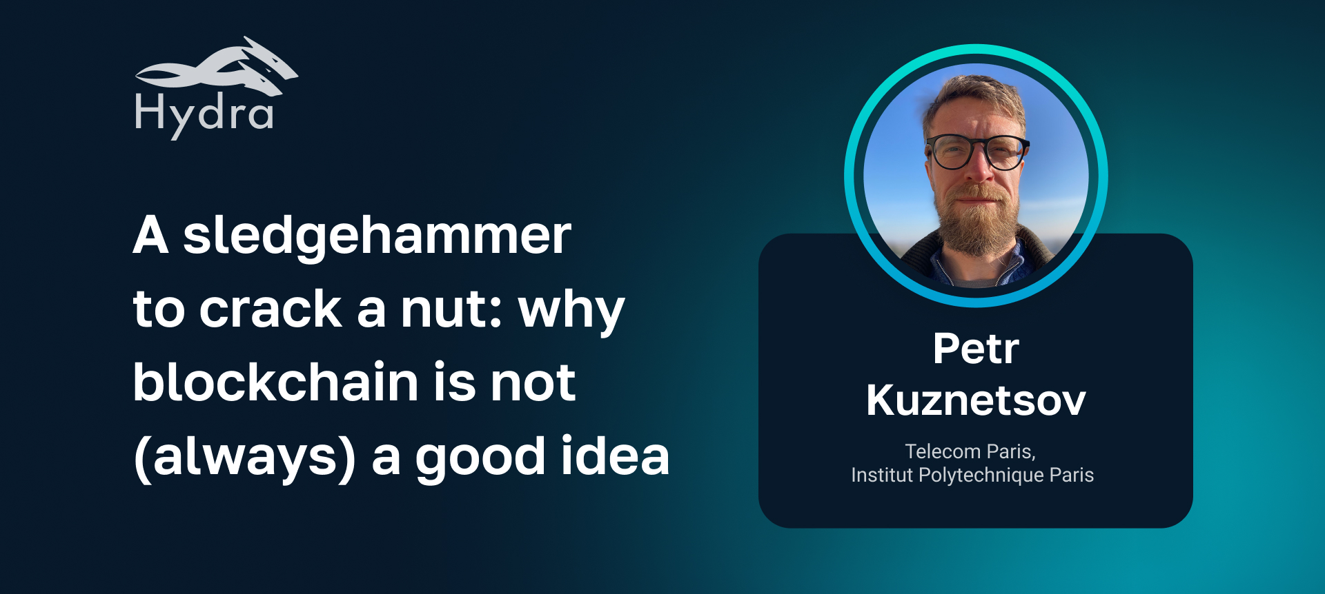 A sledgehammer to crack a nut: why blockchain is not (always) a good idea |  Talk at Hydra 2022